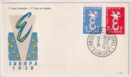 MiNr. 1117 - 1118  Belgien1958, 13. Sept. Europa - Illustriertes FDC - 1958