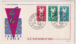 MiNr. 590 - 592  Luxemburg 1958, 13. Sept. Europa - Illustriertes FDC - 1958