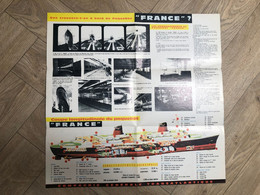 Paquebot FRANCE * Doc Dépliant Publicitaire Ancien Illustré 1959/1960 * Construit à St Nazaire * CGT - Steamers