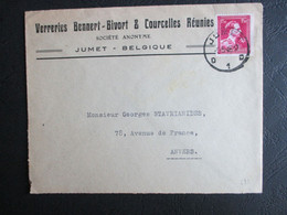 690 - Leopold III - Alleen Op Brief Uit "Verreries Bennert-Bivort & Courcelles Réunies" Jumet - Storia Postale