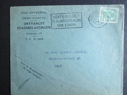 712 - Klein Staatswapen - Alleen Op Brief "Stad Antwerpen - Ontvangst Stadbelastingen" - Covers & Documents