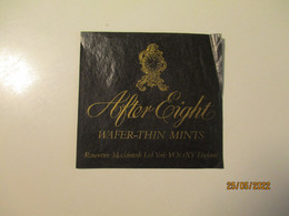 AFTER EIGHT WAFER THIN MINTS CANDY WRAPPER ROWNTREE MACKINTOSH LTD YORK  ENGLAND   , 6-4 - Chocolat