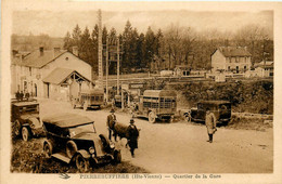 Pierre Buffière * Route Du Quartier De La Gare * Ligne Chemin De Fer * Automobile Voiture Ancienne - Pierre Buffiere