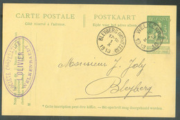 CANTONS DE L'EST - E.P. Carte 5c. PELLENS Obl. Sc WELKENRAEDT 1-X-1913 Vers Bleyberg (Montzen) - Exp. Soc; Coop. L'OLIVI - Postkaarten [1909-34]