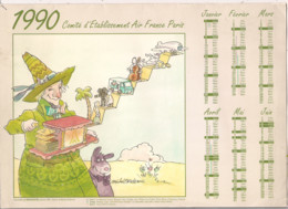 Grand Calendrier 1990 Illustration Michel Bridenne Comité AIR FRANCE Paris - Groot Formaat: 1981-90