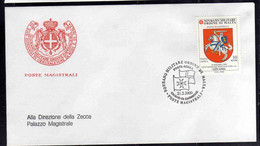 SMOM SOVRANO ORDINE MILITARE DI MALTA 2000 POSTA AEREA AIR MAIL CONVENZIONE POSTALE CON LA LITUANIA LITHUANIA 10s FDC - Sovrano Militare Ordine Di Malta