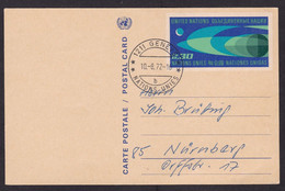 United Nations Geneva: Stationery Postcard To Germany, 1972, Logo (backside Empty) - Cartas & Documentos