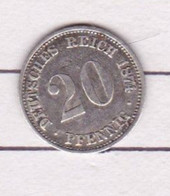 Allemagne	Tp PL21//5	20	Phening	Deutsches Reich 		1874 Berlin	Argent	Avec Le 4 Fermè - 20 Pfennig