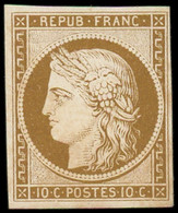 (*) FRANCE - Poste - 1, Essai Sur Bristol En Bistre - 1849-1850 Cérès