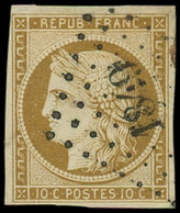 O FRANCE - Poste - 1, Signé Scheller: 10c. Bistre-jaune - 1849-1850 Ceres