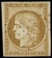 O FRANCE - Poste - 1, Obl. Petits Chiffres, Signé Brun: 10c. Bistre-jaune - 1849-1850 Cérès