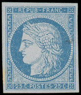 ESS FRANCE - Poste - 4, Essai En Bleu, Papier épais: 25c. Cérès - 1849-1850 Cérès