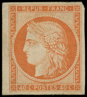 * FRANCE - Poste - 5, Belles Marges, Signé + Certificat Calves: 40c. Orange - 1849-1850 Ceres