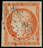 O FRANCE - Poste - 5, Obl. PC 898, Signé Calves, Belles Marges: 40c. Orange - 1849-1850 Ceres
