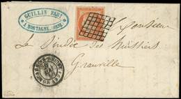 LET FRANCE - Poste - 5, Obl Grille Sur Lettre, Cad T15 Mortagne-s-Huine 27/5/50 (double Frappe), Signé J.F. Brun: 40c. O - 1849-1876: Periodo Classico