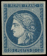 (*) FRANCE - Poste - 8a, Non émis Dit Marquelet, Signé Scheller: 20c. Bleu Foncé - 1849-1850 Ceres