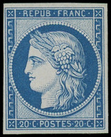 (*) FRANCE - Poste - 8f, Réimpression De 1862, Signé Calves: 20c. Bleu - 1849-1850 Cérès