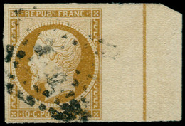 O FRANCE - Poste - 9b, Avec Filet D'encadrement, Signé + Certificat Brun, Superbe: 10c. Bistre S. Jaune - 1852 Louis-Napoleon