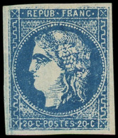 * FRANCE - Poste - 46B, Faux De Marseille, 20c. Bleu - 1870 Uitgave Van Bordeaux