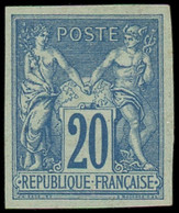 * FRANCE - Poste - 73a, Non émis, Non Dentelé, Signé Scheller: 20c. Bleu-turquoise - 1876-1878 Sage (Type I)