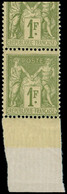 ** FRANCE - Poste - 82, En Paire, Bdf: 1f. Olive-clair - 1876-1898 Sage (Type II)
