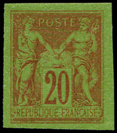 * FRANCE - Poste - 96b, Non Dentelé: 20c. Brique Sur Vert - 1876-1898 Sage (Type II)