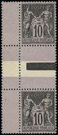 * FRANCE - Poste - 103b, Paire Interpanneau, Type I Et II Se Tenant (1ex. **): 10c. Noir S. Lilas - 1898-1900 Sage (Type III)