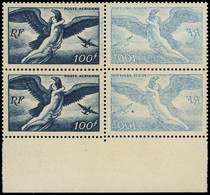 ** FRANCE - Poste Aérienne - 18, Bloc De 4 Dont 2 Ex Impression Miroir Sur Bdf, Signé Scheller: Egine (Spink) - 1927-1959 Neufs