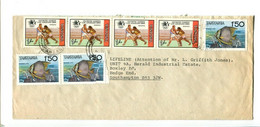 TANZANIE - Affranchissement Multiple Sur Lettre - Sport / J.O. / Boxe / Poisson - Tanzanie (1964-...)