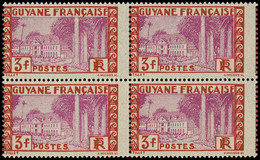 ** GUYANE - Poste - 129, Bloc De 4, Piquage Légèrement à Cheval (gomme Coloniale) - Unused Stamps