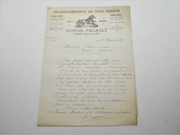 Ancienne Lettre  Dupuis Pacault Chagny (Saone Et Loire )harnachements,articles D'écurie ,sellerie - 1900 – 1949