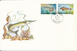 Mauritania FDC 12-11-1979 FISH Set Of 2 With Cachet - Cartas & Documentos