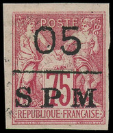 * SAINT PIERRE & MIQUELON - Poste - 10, Signé Scheller: 05 Sur 75c. De 1877 - Unused Stamps