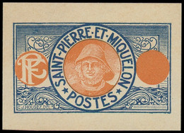 EPA SAINT PIERRE & MIQUELON - Poste - (78), Petite épreuve Sans Faciale En Rouge Et Bleu: Pêcheur - Unused Stamps