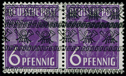 ** ALLEMAGNE BIZONE - Poste - 22, Type II, Paire Triple Surcharge (non Listé), Signé Schlegel (Michel 37 I DDD) - Sonstige & Ohne Zuordnung