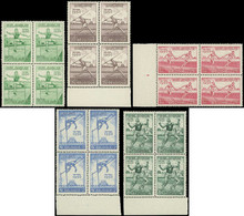 ** BELGIQUE - Poste - 827/31, Complet, 5 Blocs De 4: Gymnastique Europe 1950 - Sonstige & Ohne Zuordnung