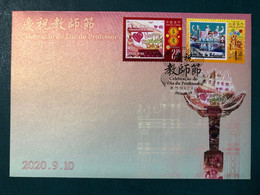 2020 TEACHER DAY SPECIAL COMMEMORATIVE COVER WITH SPECIAL PERSONALIZED STAMP, RARE - Lettres & Documents