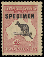 * AUSTRALIE - Poste - 46, Surchargé Spécimen: 2£ Carmin Et Violet-noir - Autres & Non Classés