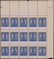 ** AUSTRALIE - Poste - (1937), Essai Chambon ACSC 145 PP(1)B, Bloc De 15, Cdf, (un Ex. Légère Tache): 1/- Bleu "Lyre Bir - Autres & Non Classés