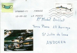 Poisson Le Macquereau, Lettre à Andorra - Covers & Documents