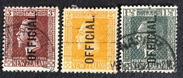 1919 -19- New Zealand - Official King Edward V - 3d -  3 Stamps - Used - Gebraucht