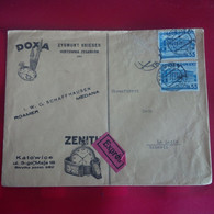 LETTRE POLOGNE POUR LE LOCLE SUISSE PUB MONTRE ZENITH - Storia Postale