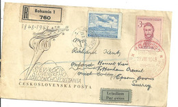 CZECHOSLOVAKIA COVER - 1948 - R Bohumin 1 - 760 BY AIRMAIL - EPSOM SURREY ENGLAND POSTMARK ON REVERSE - Airmail