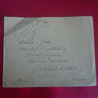 LETTRE POUR ALGERIE SIDI BEL ABBES CACHET SERVICE DES CHEMINS DE FER GARE 1918 - Storia Postale