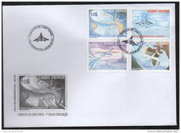 Cabo Verde 2007 - Ciclo Da Aeronautica II Concorde Concord Avion Airplane Flugzeug Airbus Boeing 4 Val. FDC - Kaapverdische Eilanden