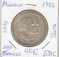 E4790 MONEDA MONACO 100 FRANCOS 1982 PLATA EBC 40 - Other & Unclassified