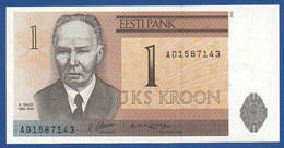ESTONIA - P.69a – 1 Kroon 1992 UNC, Serie AD 1587143 - Estonia