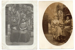Lot De 2 Photos  Originale Ancienne Vers 1910  (Marie Et  Madeleine   Rollet ) - Personas Identificadas