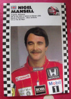 Carte Postale Nigel Mansell. Saison 1986-1987 De Formule 1. Championnat Du Monde - Sportsmen