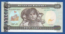 ERITREA - P. 2 – 5 Nakfa 1997 UNC, Serie AB 4557953 - Eritrea